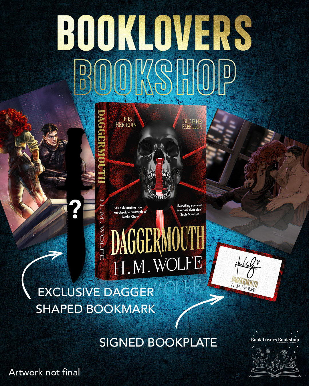 Daggermouth by H.M. Wolfe + Signed Book Plate, Two Exclusive Art Prints & Exclusive Bookmark!