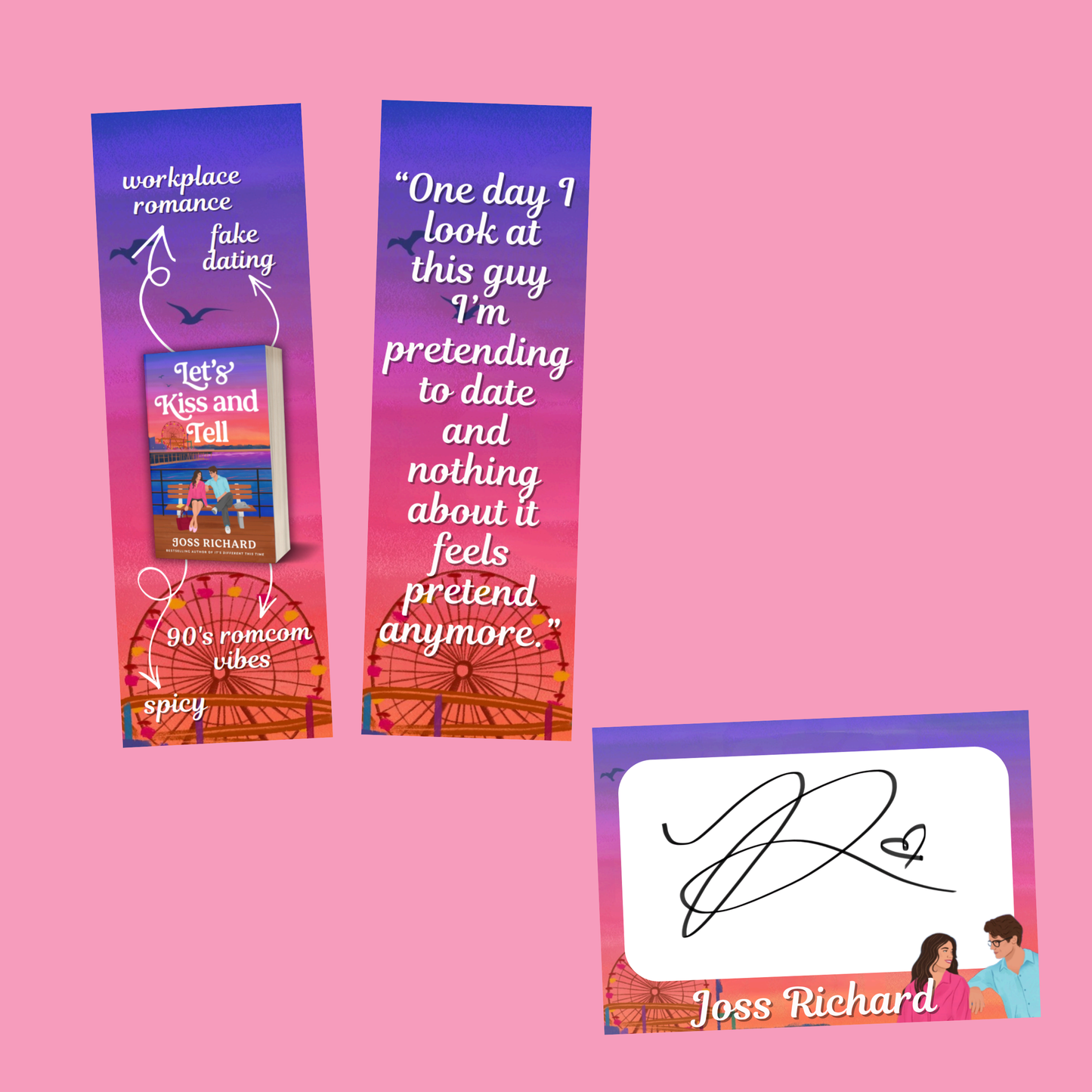 Let's Kiss and Tell by Joss Richard + Signed Book Plate, Art Print & Bookmark