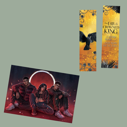 The Fall of the Crowned King by Amber V. Nicole + Signed Book Plate, Art Print & Bookmark